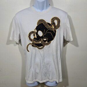 INC Men's Beaded Skull N Snake T-Shirt White‎ Size Small (77)